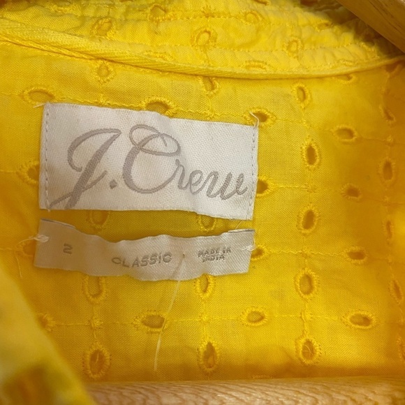NWT J. Crew Sunny Yellow Eyelet Button Down Shirt - Picture 3 of 8